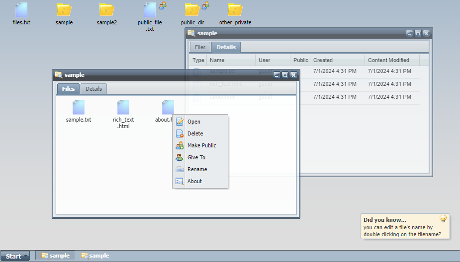 ExtJS Desktop Thumbnail